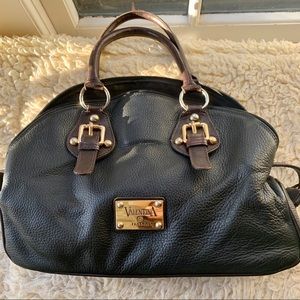 Black leather Valentina bag